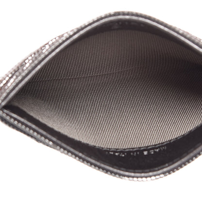 Chanel Metallic Calfskin Pixel Effect Card Holder Dark Silver 7 of 8