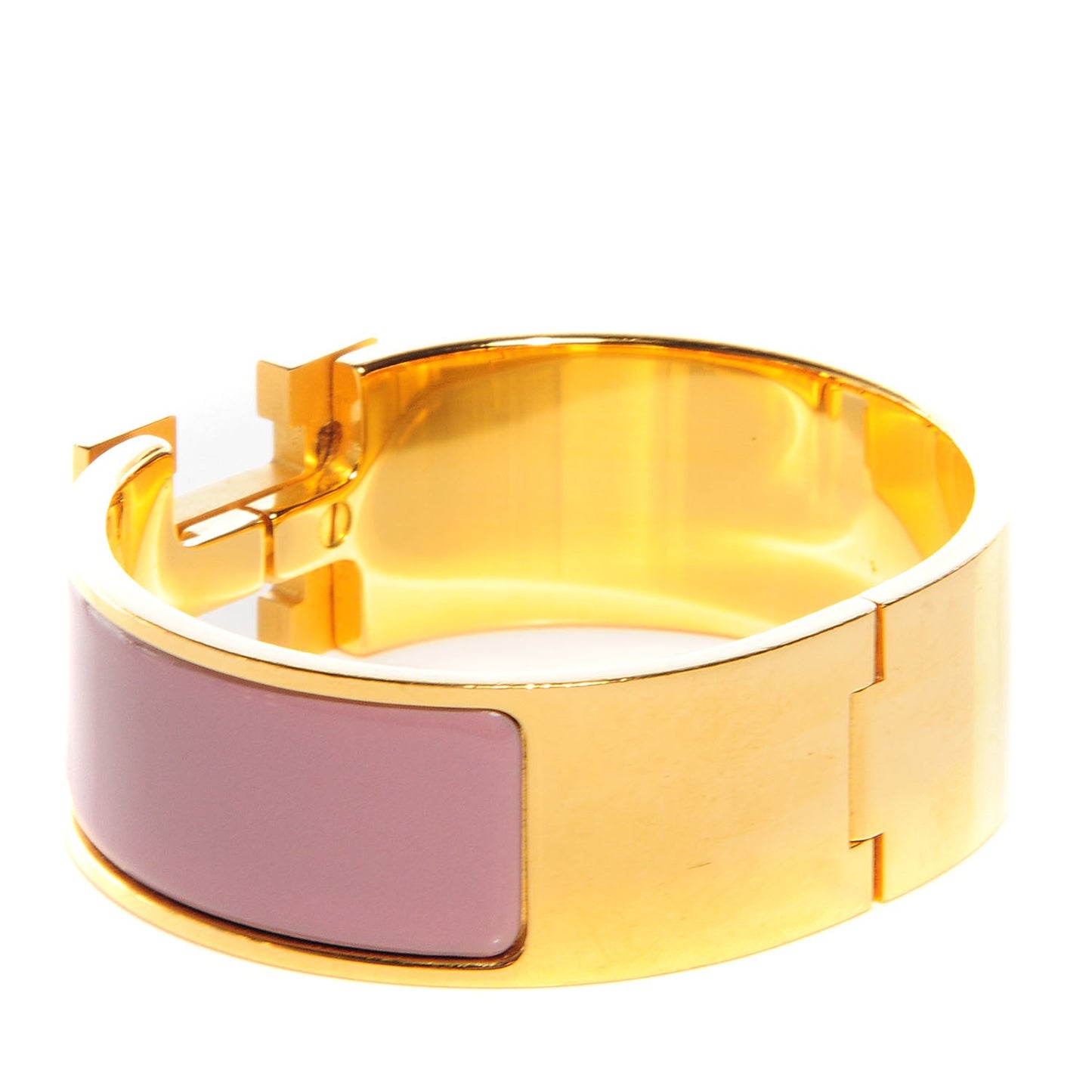 Enamel Wide Clic Clac H Bracelet PM Rose Poudre