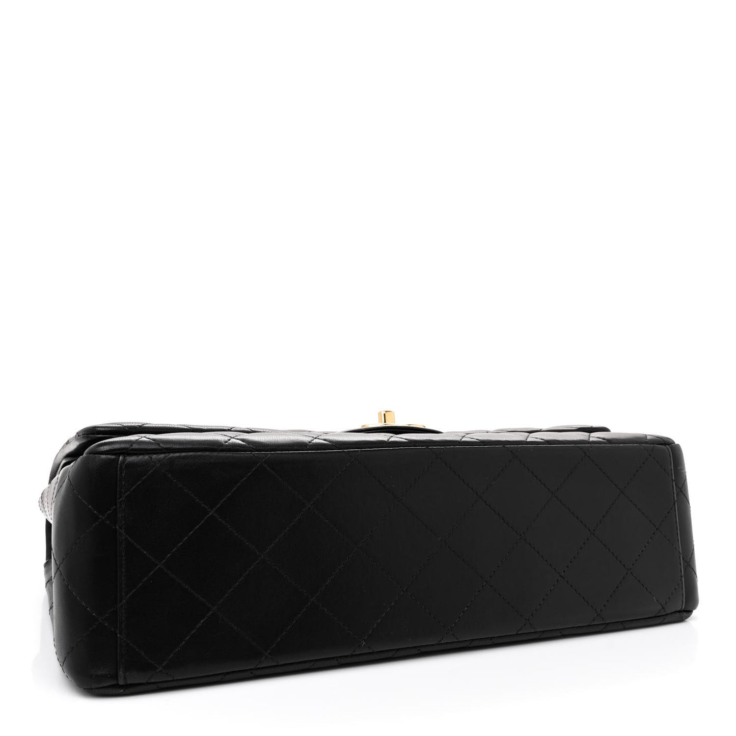 Lambskin Quilted Maxi Double Flap Black