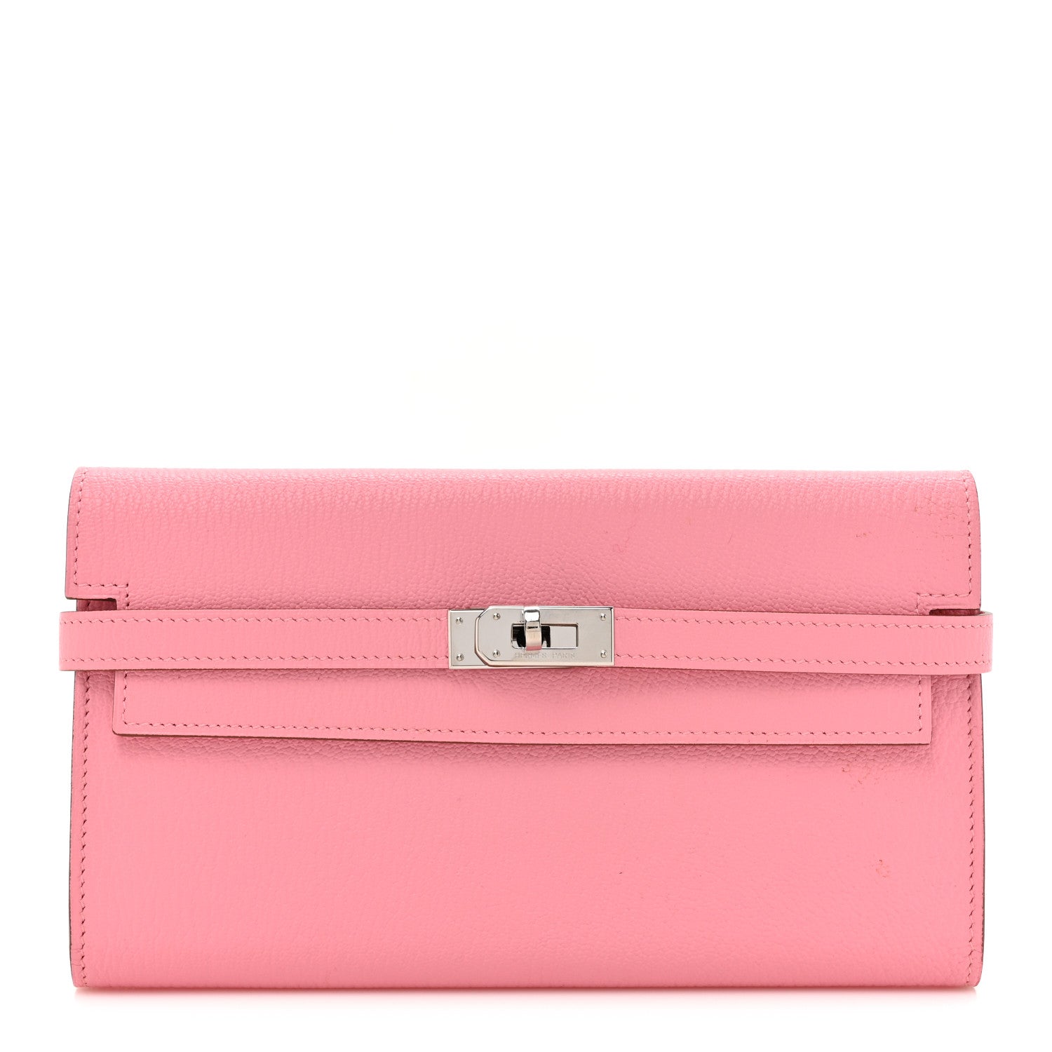 Hermes Chevre Mysore Kelly Longue Wallet Rose Confetti 1 of 10