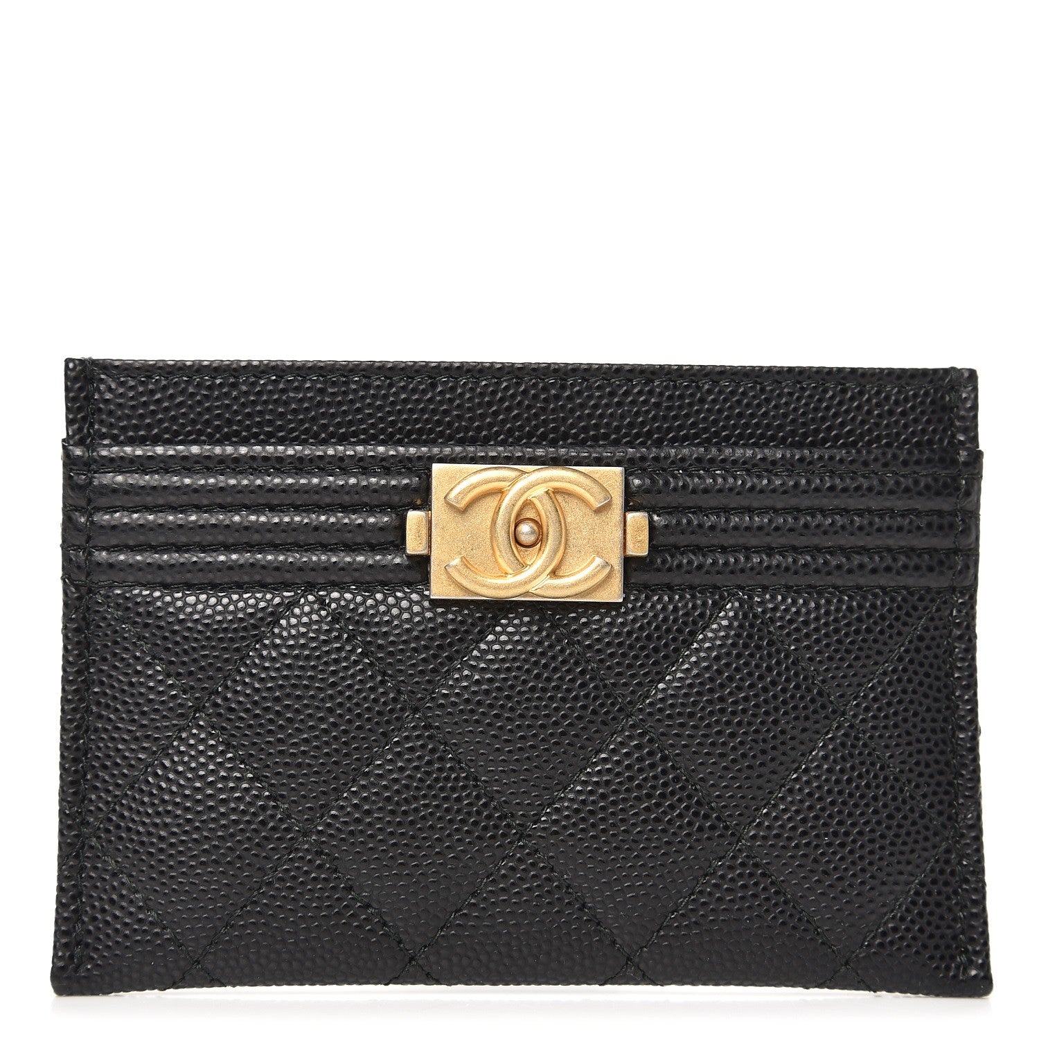 Chanel Caviar Quilted Boy Card Holder Black 1 of 8