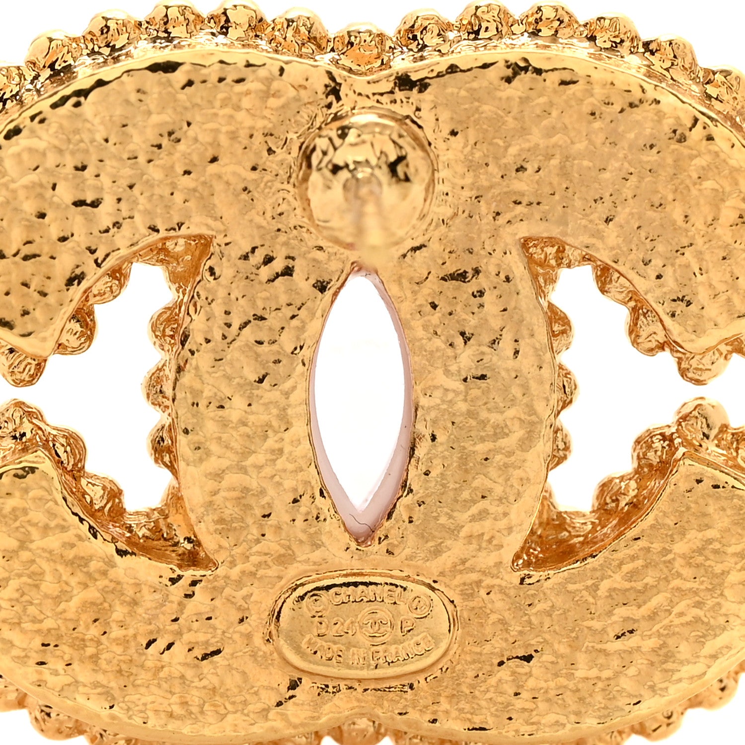 Chanel Metal Resin Rope CC Earrings Gold Pink 4 of 4