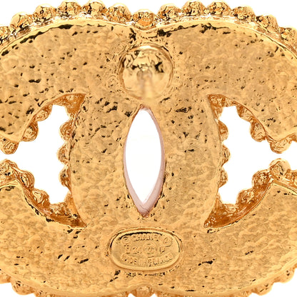 Chanel Metal Resin Rope CC Earrings Gold Pink 4 of 4