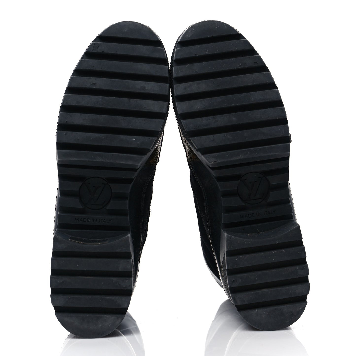Suede Calfskin Monogram LV Black Heart Laureate Platform Desert Boots 36 Black