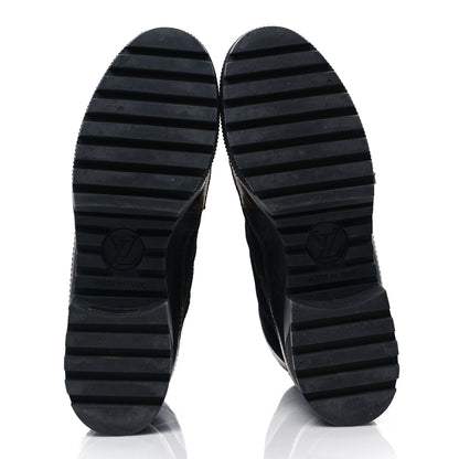 Louis Vuitton Suede Calfskin Monogram LV Black Heart Laureate Platform Desert Boots 36 Black 5 of 7