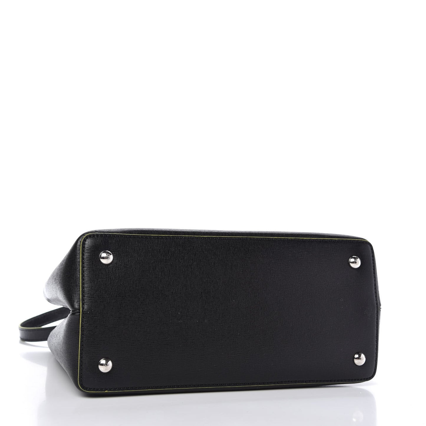 Vitello Elite Shearling Block Letter Petite 2Jours Tote Black