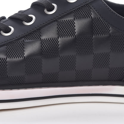 Louis Vuitton Calfskin Suede Damier Infini Aventure Zip Up Sneakers 9.5 Onyx 13 of 16