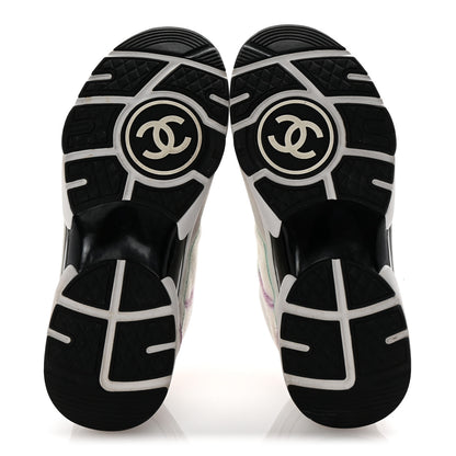 Chanel Wool Suede Calfskin CC Sneakers 36.5 Multicolor 6 of 9