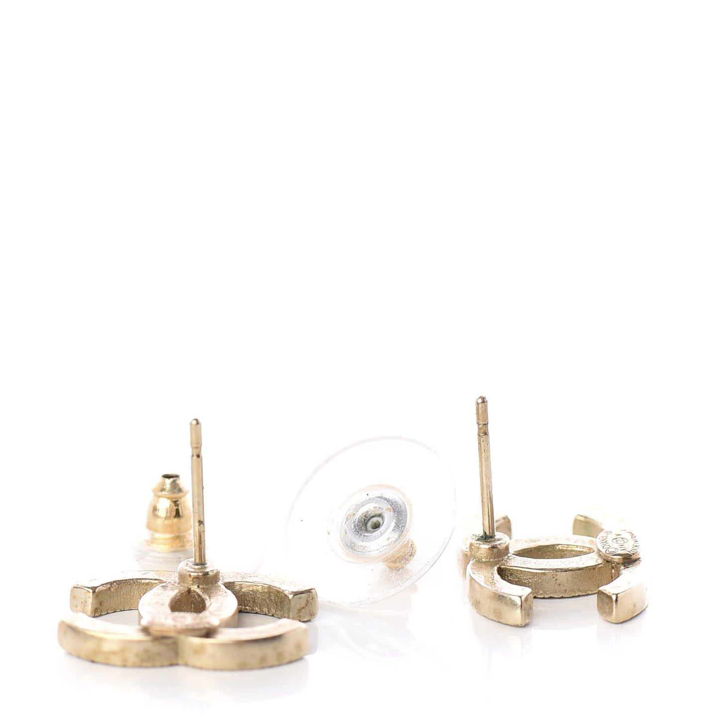Crystal CC Earrings Light Gold