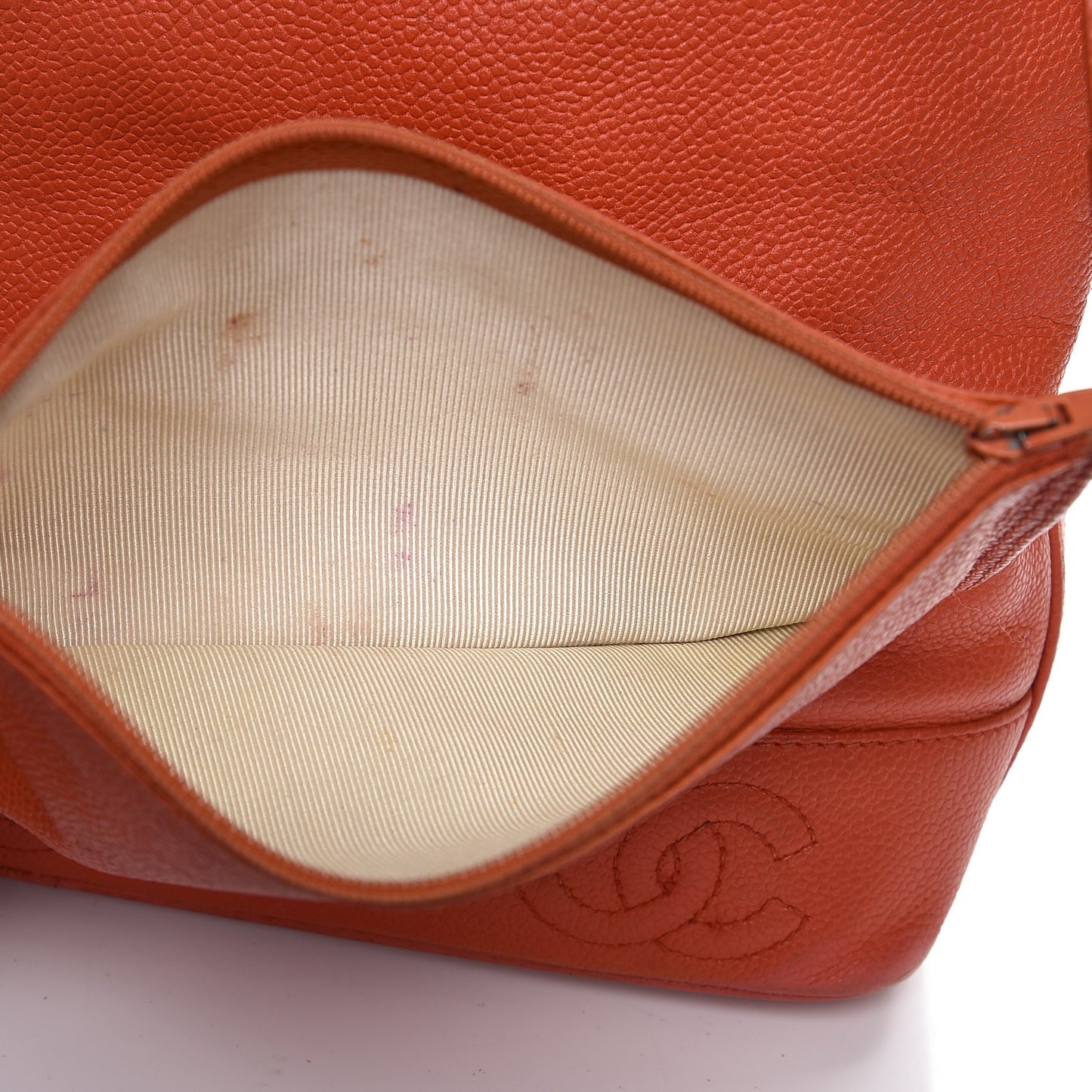 Caviar CC Drawstring Shoulder Bag Orange