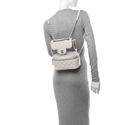 Chanel Crumpled Calfskin PVC Quilted Backpack White 2 of 21