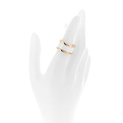 Bulgari 18K Rose Gold White Ceramic B.Zero1 Four-Band Ring 54 6.75 2 of 6