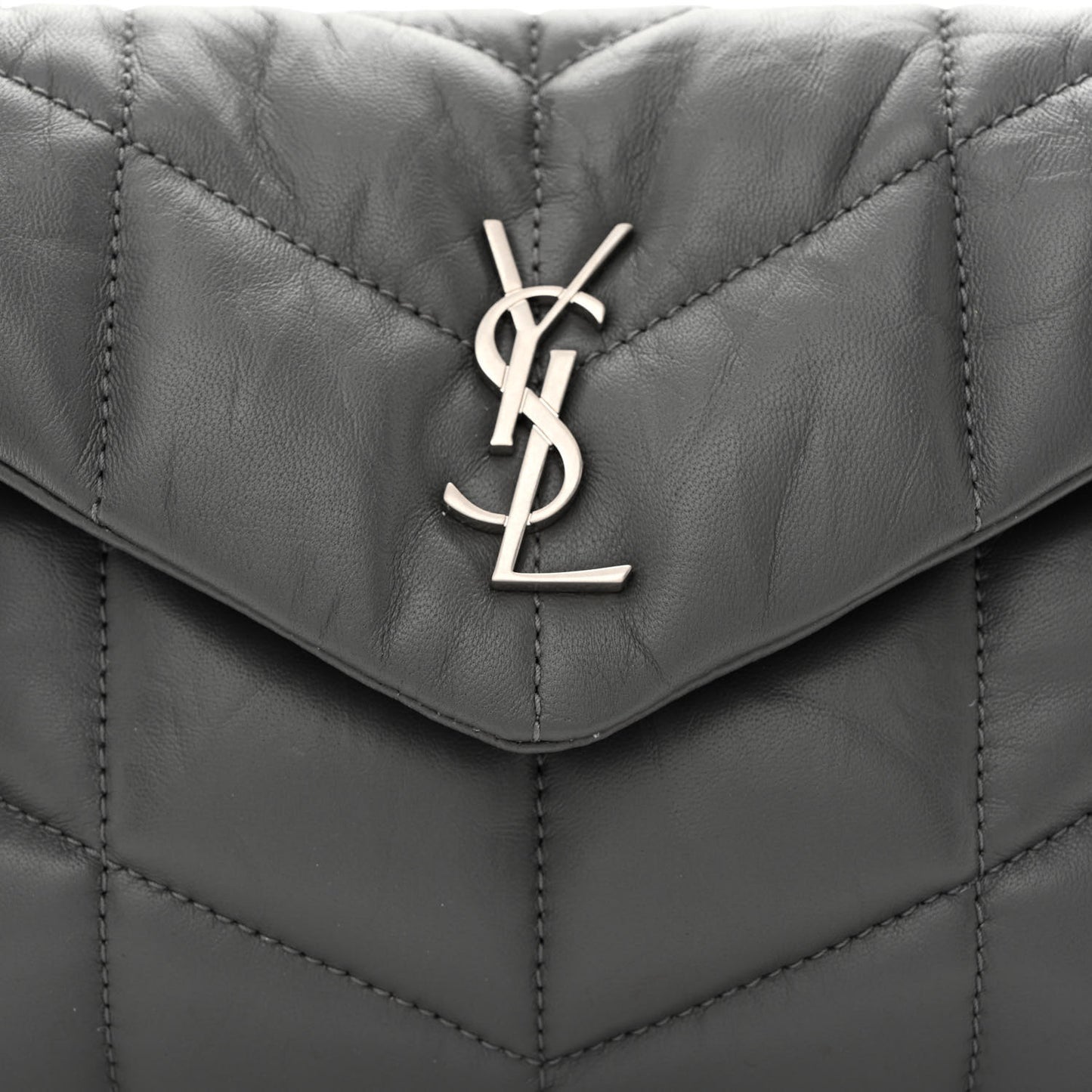 Lambskin Quilted Toy Loulou Puffer Monogram Chain Satchel Storm