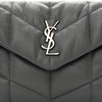 Saint Laurent Lambskin Quilted Toy Loulou Puffer Monogram Chain Satchel Storm 8 of 11