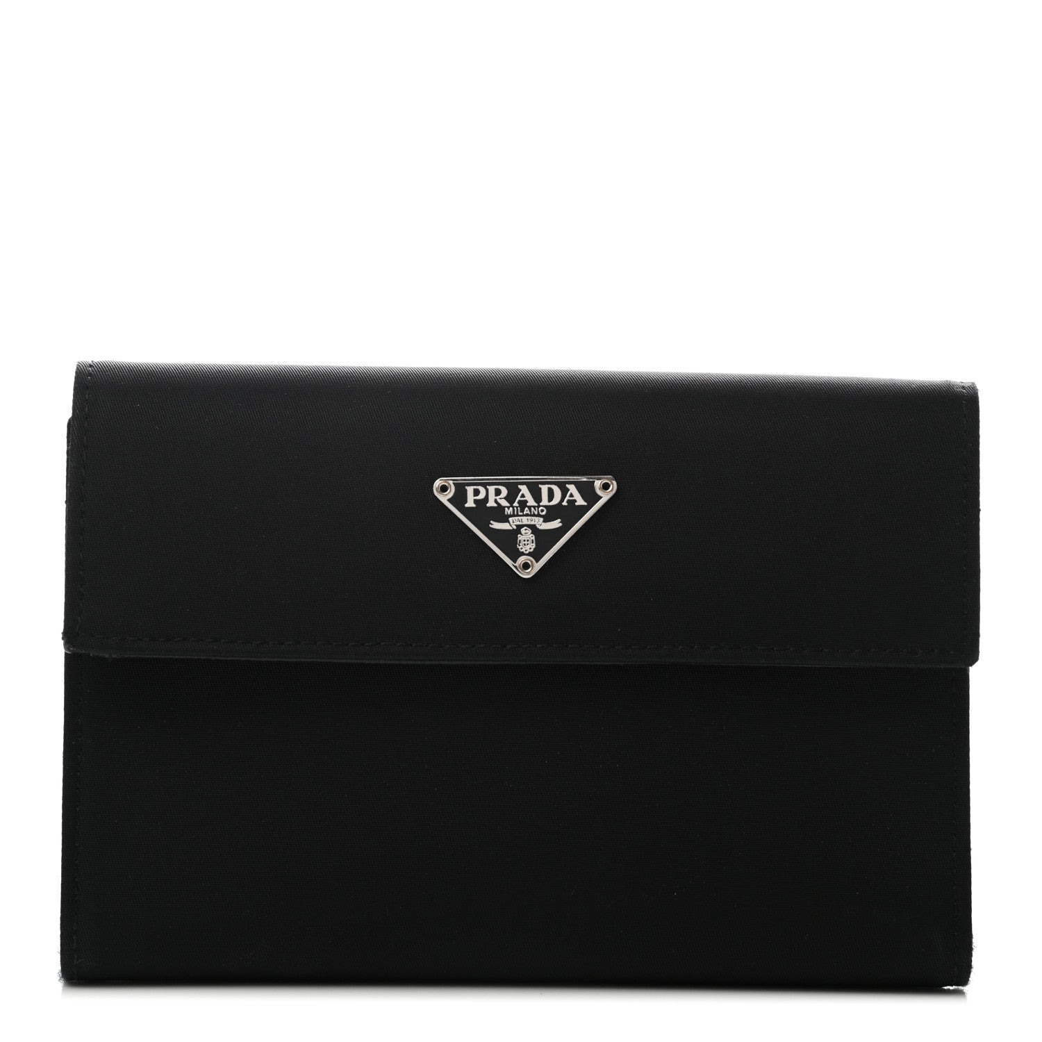 Prada Tessuto Nylon Saffiano Wallet Black 1 of 7