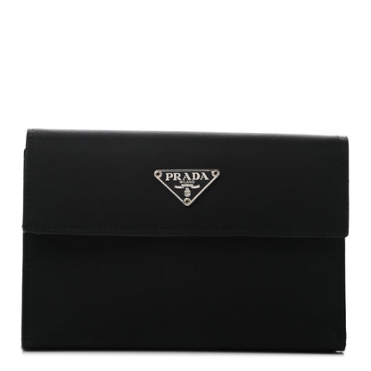 Prada Tessuto Nylon Saffiano Wallet Black 1 of 7
