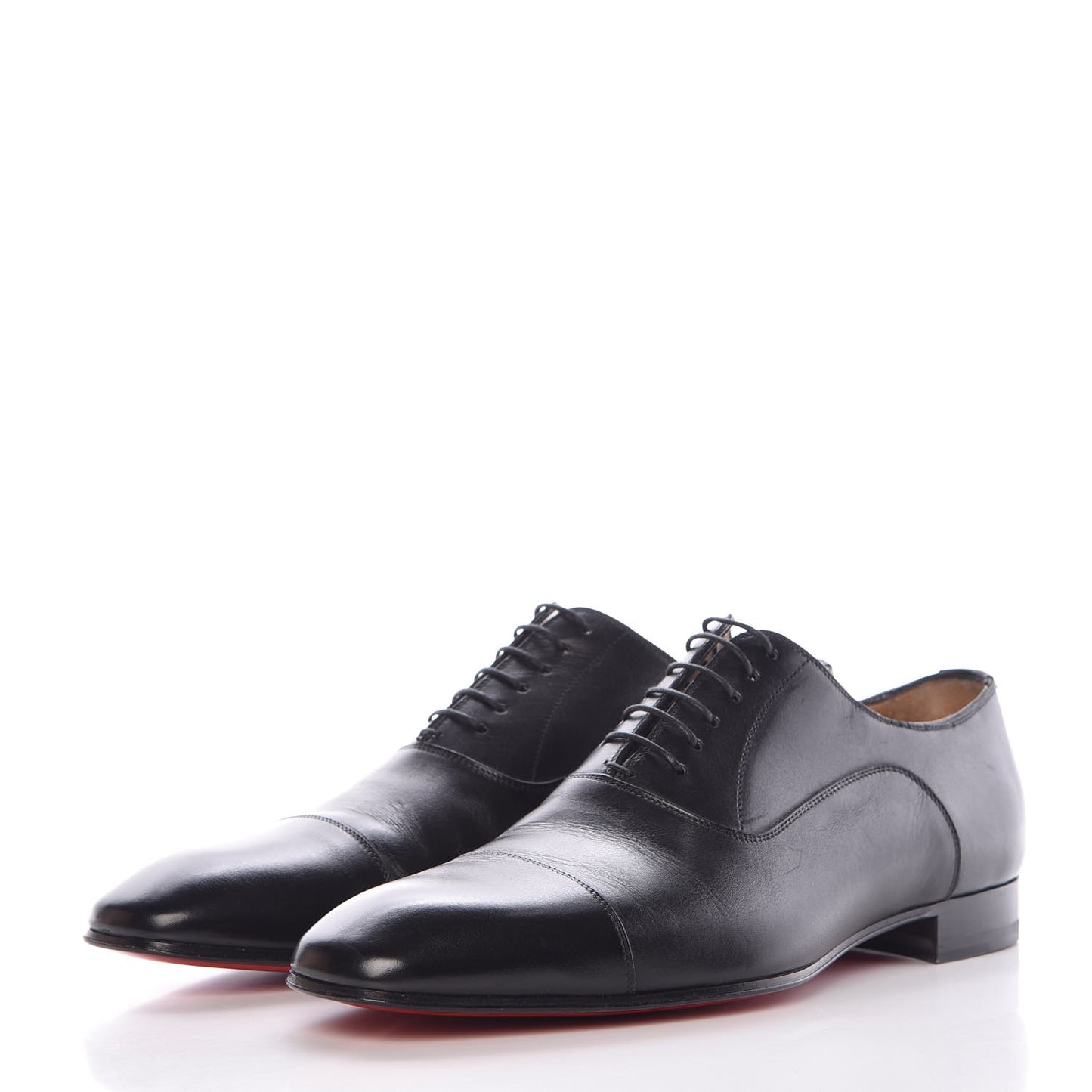 Calfskin Mens Greggo Flat Oxfords 41.5 Black