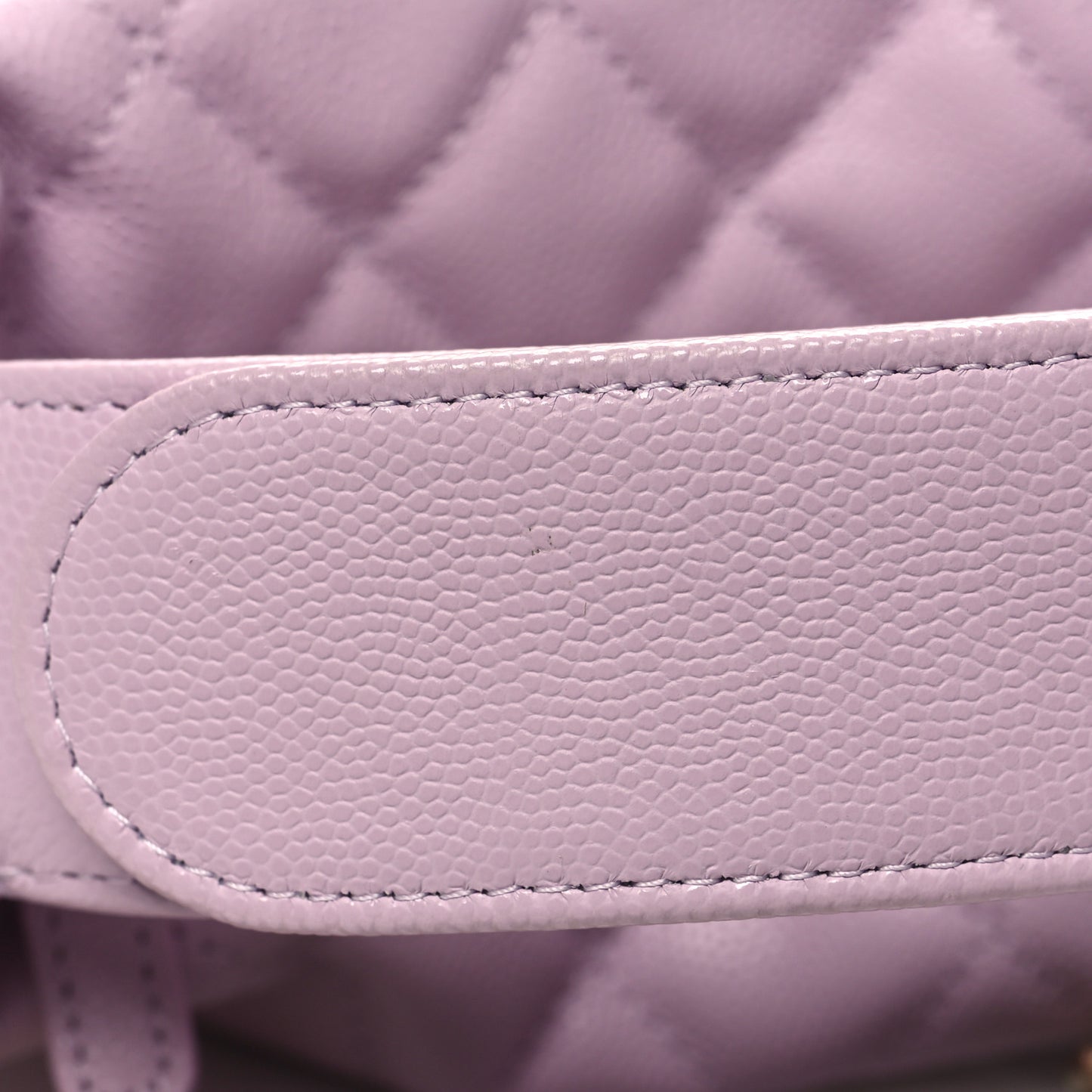 Shiny Caviar Quilted Bow Pouch Hobo Light Purple