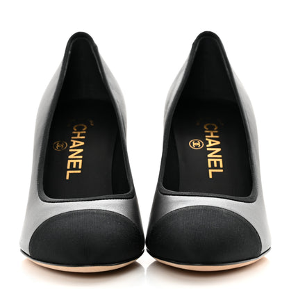 Chanel Lambskin Grosgain Cap Toe Pumps 35.5 Black 2 of 9