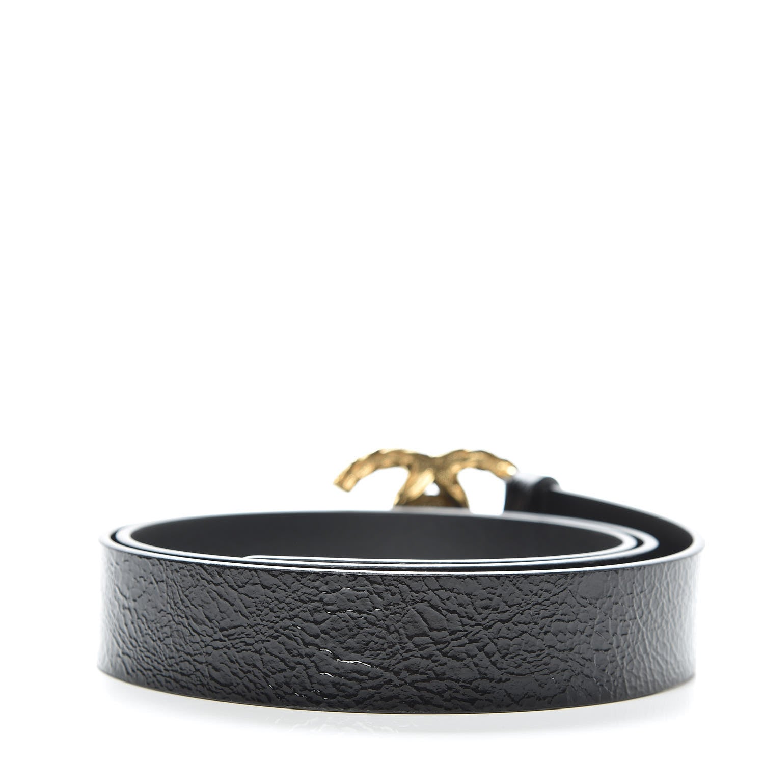 Chanel Glazed Calfskin CC Belt 95 38 Black 3 of 9