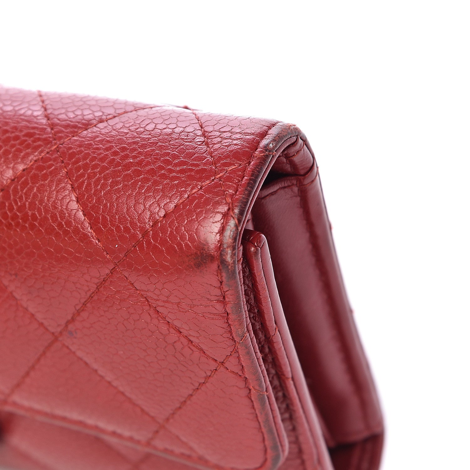 Chanel Caviar Quilted Large Flap Wallet Dark Red 18 of 24