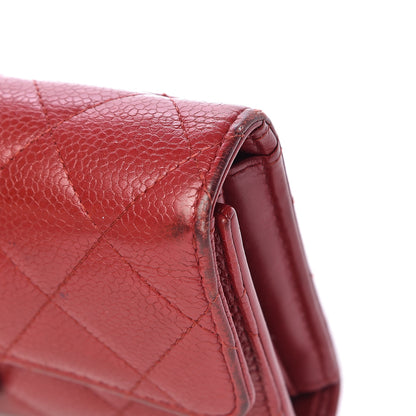 Chanel Caviar Quilted Large Flap Wallet Dark Red 18 of 24