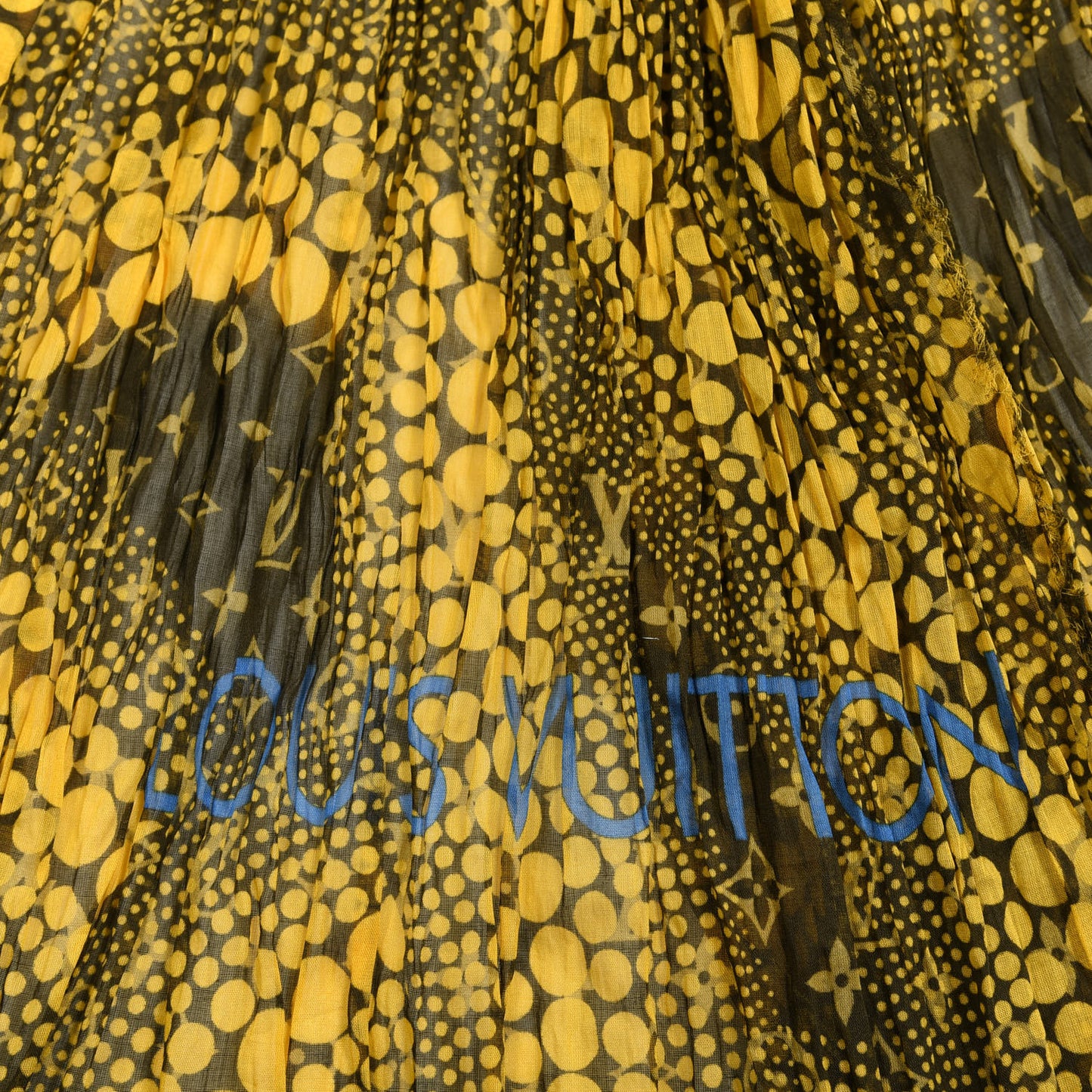 Cotton Monogram Kusama Infinity Dots Pareo Scarf Yellow