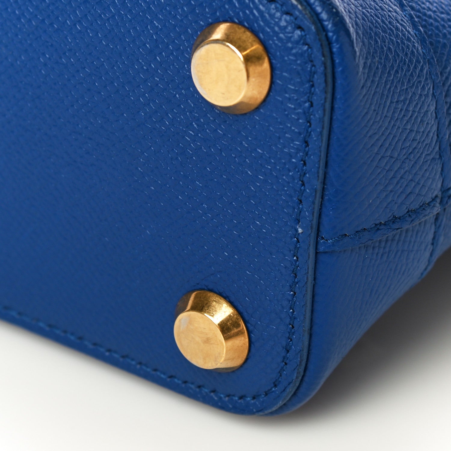 Balenciaga Signature Grained Calfskin Logo XXS Ville Top Handle Bag Bleu Roi White 10 of 20