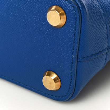 Balenciaga Signature Grained Calfskin Logo XXS Ville Top Handle Bag Bleu Roi White 10 of 20