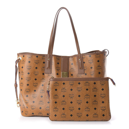 MCM Visetos Large Liz Reversible Shopper Tote Cognac 1 of 15