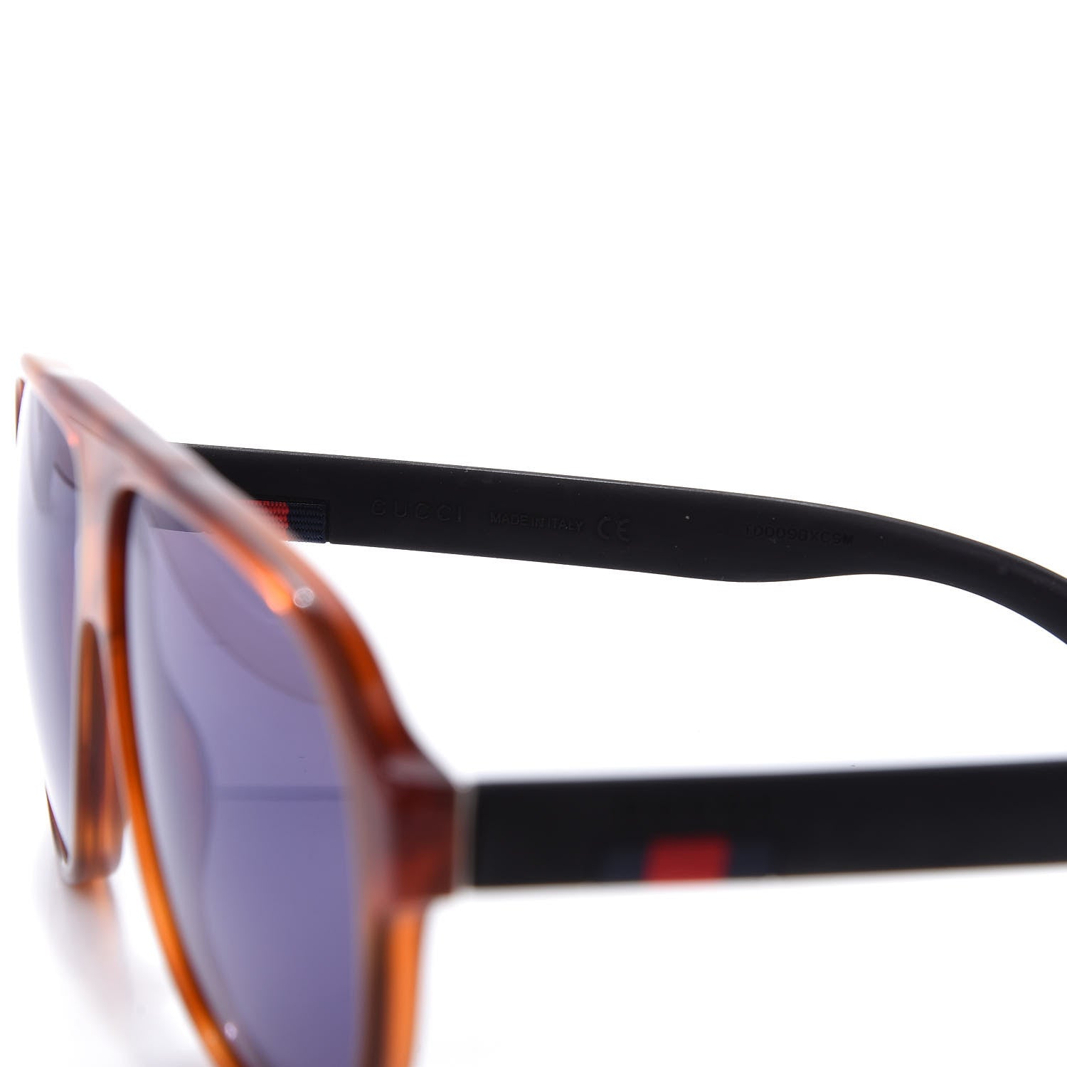 Gucci Acetate Aviator Sunglasses GG0009S Brown Blue 5 of 9