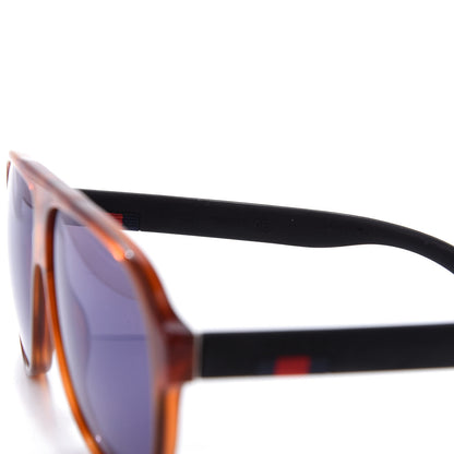 Gucci Acetate Aviator Sunglasses GG0009S Brown Blue 5 of 9