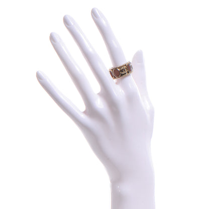 Chanel Poured Glass CC Ring 6.5 Gold Rose 2 of 5