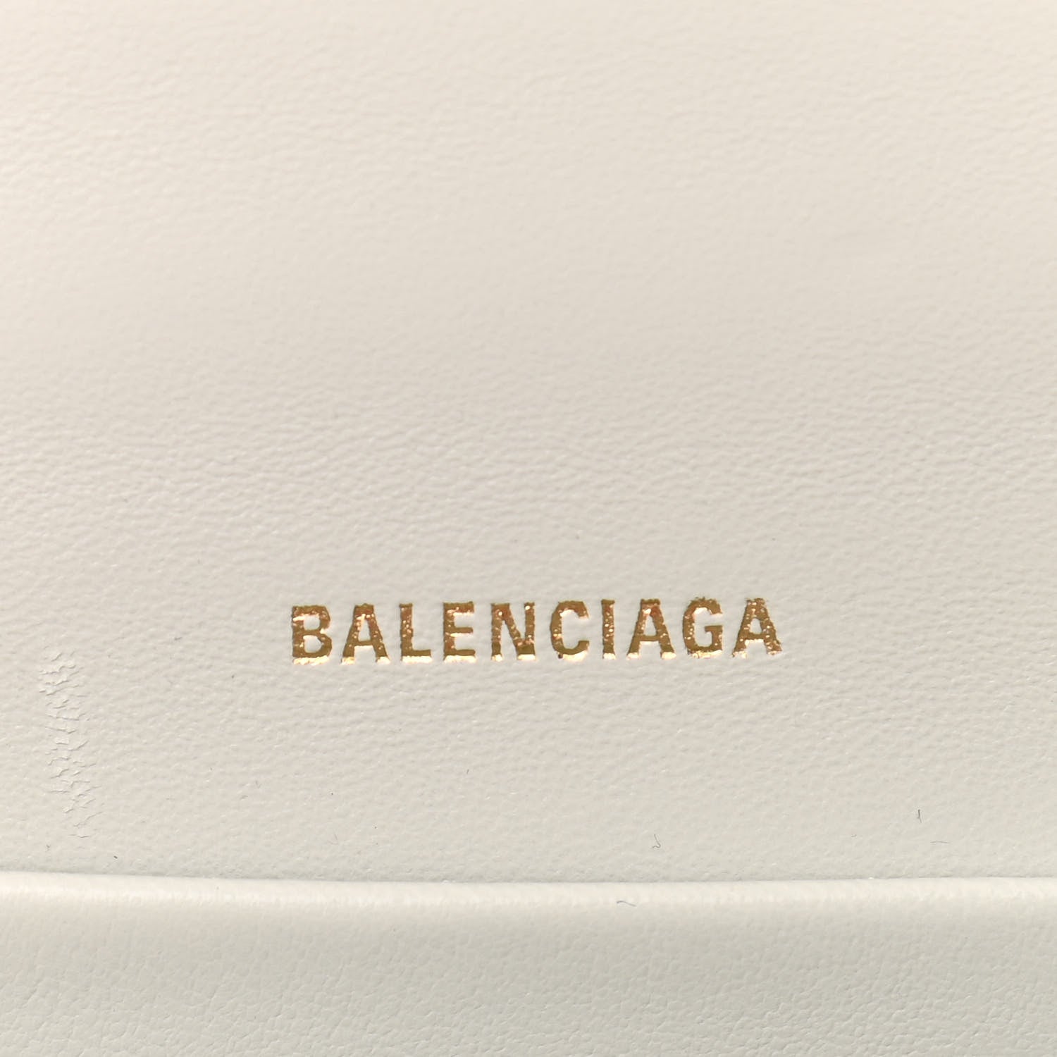 Balenciaga Shiny Calfskin Crocodile Embossed Hourglass Chain Bag XS White 5 of 8