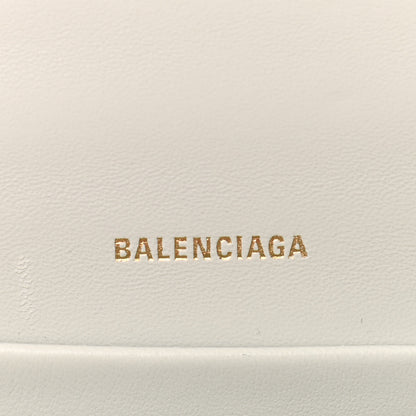 Balenciaga Shiny Calfskin Crocodile Embossed Hourglass Chain Bag XS White 5 of 8