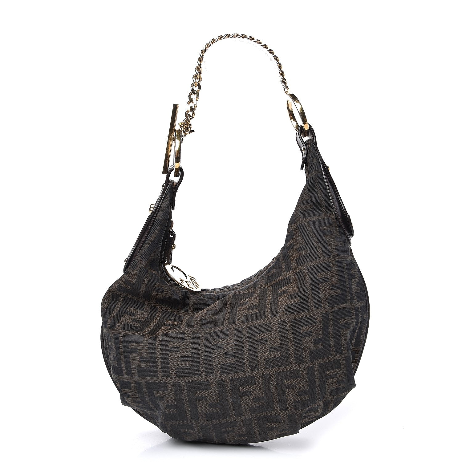 Fendi Zucca Small Chef Chain Hobo Tobacco 1 of 9