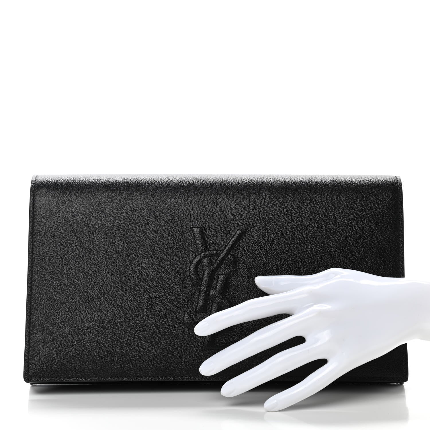 Saint Laurent Calfskin Monogram Large Belle De Jour Clutch Black 3 of 7