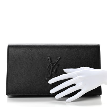 Saint Laurent Calfskin Monogram Large Belle De Jour Clutch Black 3 of 7