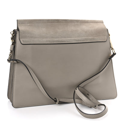 Chloe Calfskin Suede Medium Faye Shoulder Bag Motty Grey 3 of 8