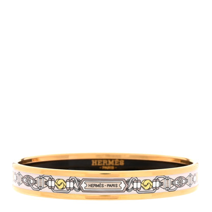 Hermes Enamel Colportage Narrow Bracelet 62 Beige Lin 1 of 5