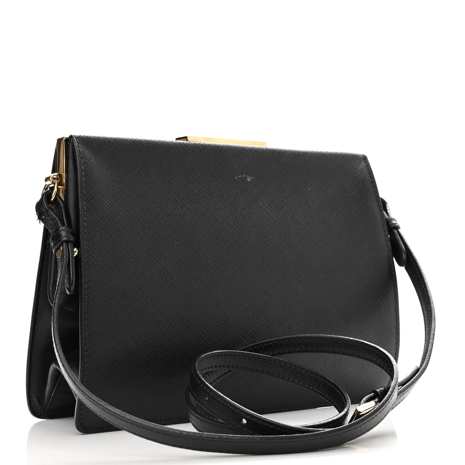 Prada Saffiano City Calfskin Light Frame Bag Black 3 of 17