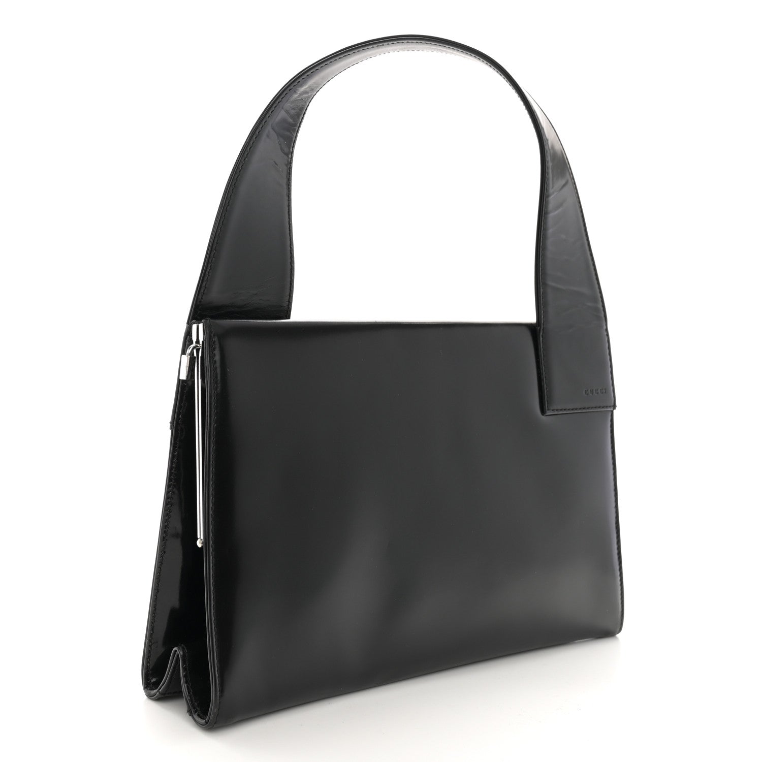 Gucci Shiny Calfskin Shoulder Bag Black 3 of 12