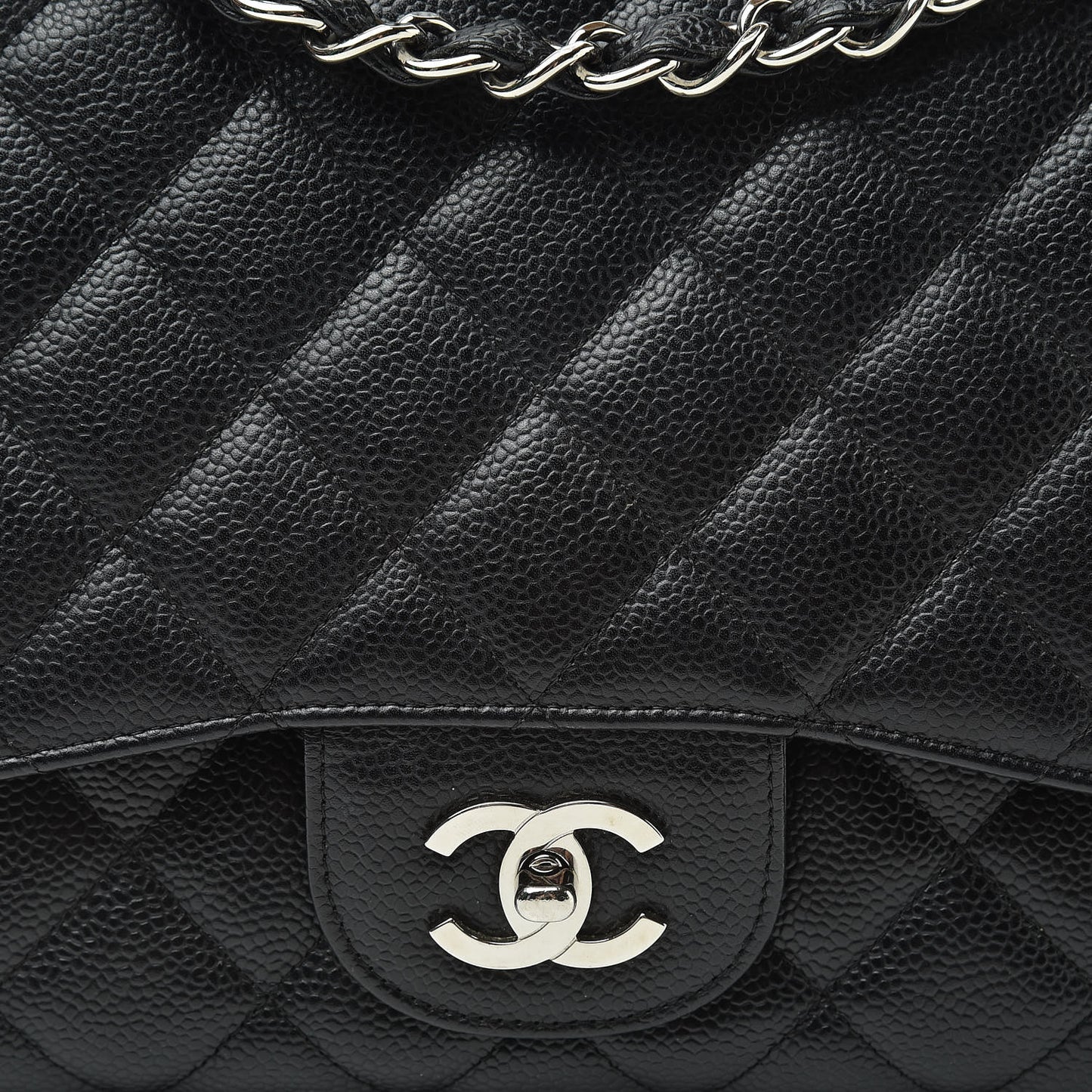 Caviar Quilted Jumbo Single Flap Black