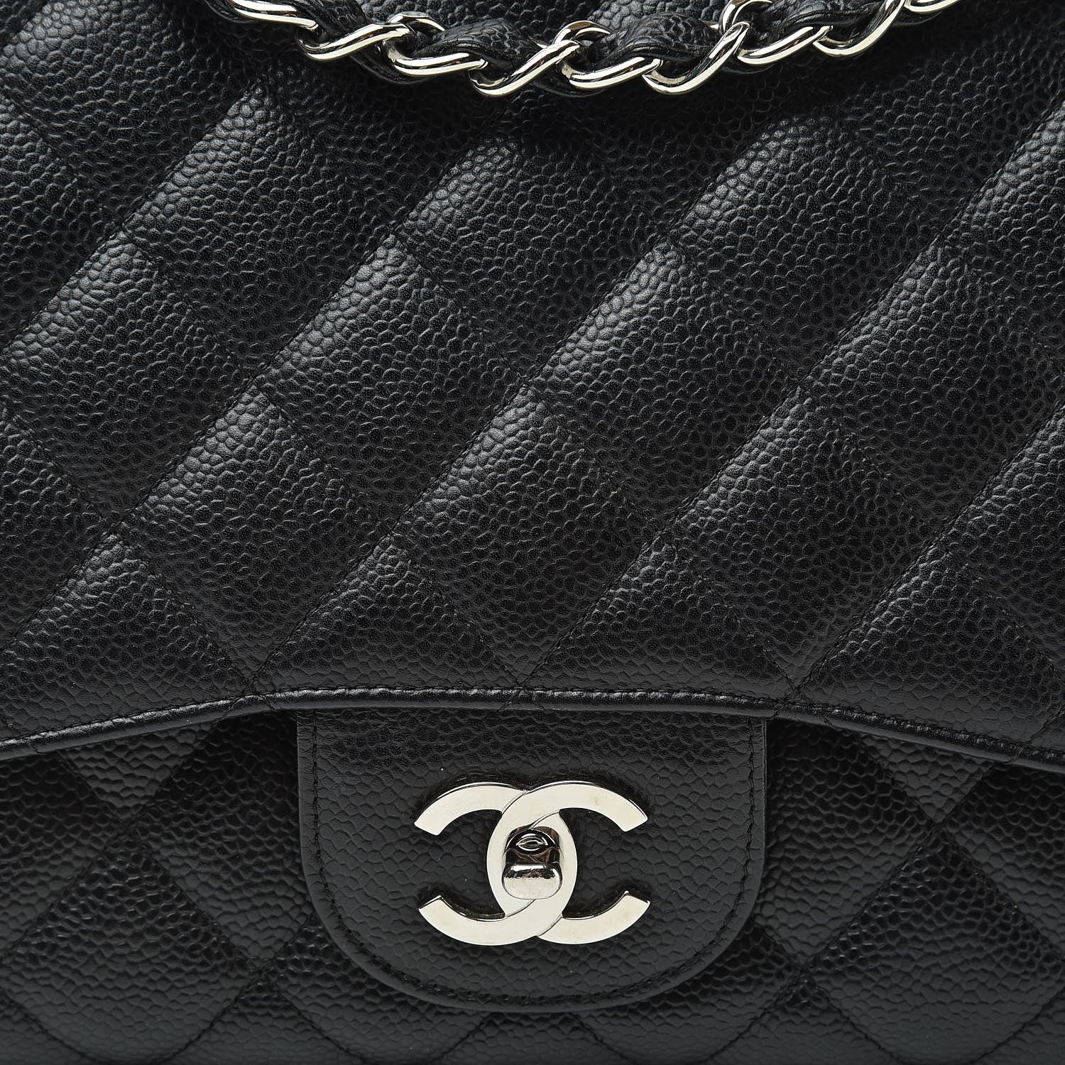 Chanel Caviar Quilted Jumbo Single Flap Black 8 of 13