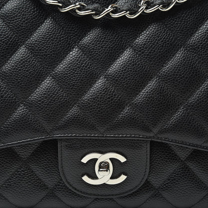 Chanel Caviar Quilted Jumbo Single Flap Black 8 of 13