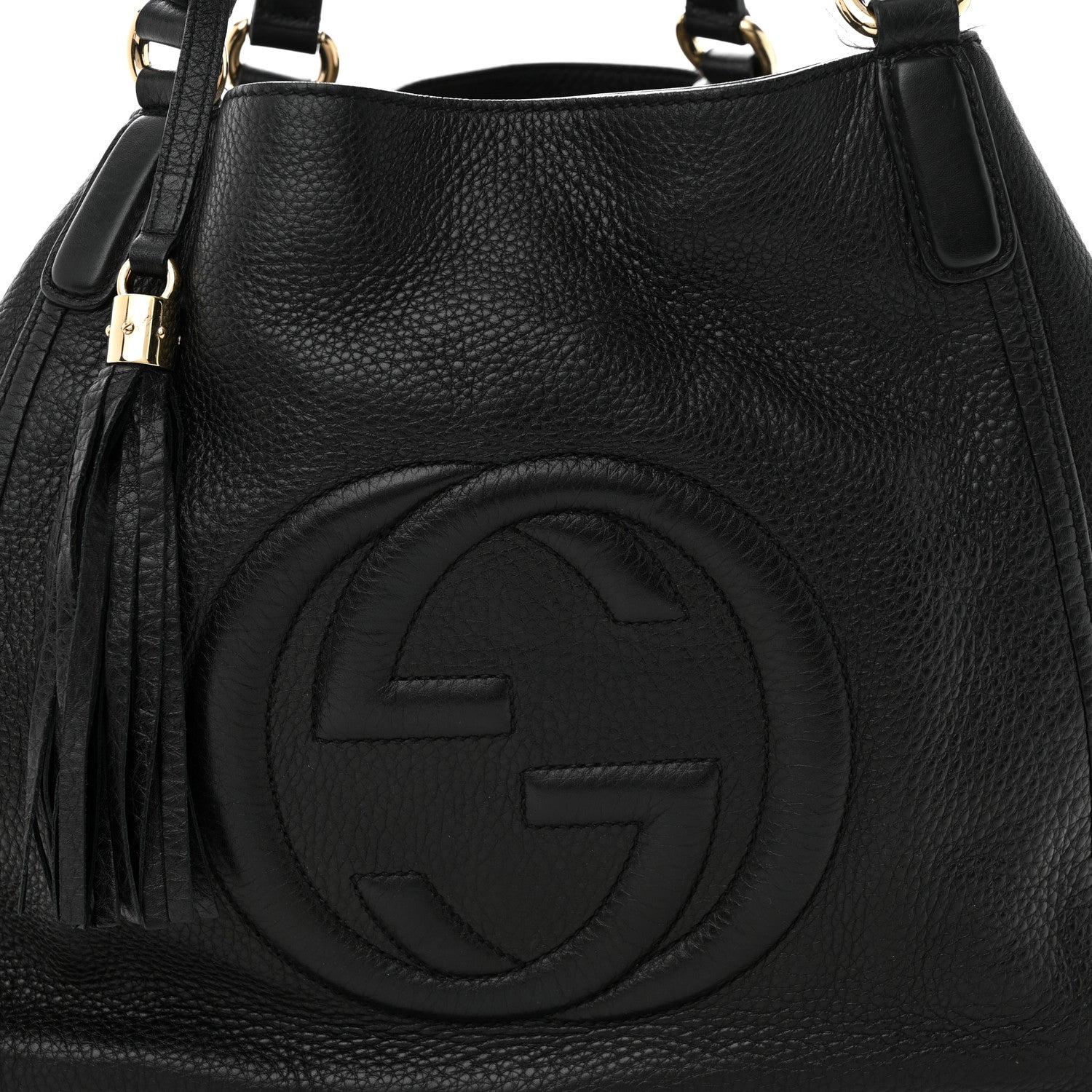 Gucci Pebbled Calfskin Medium Soho Shoulder Bag Black 8 of 13