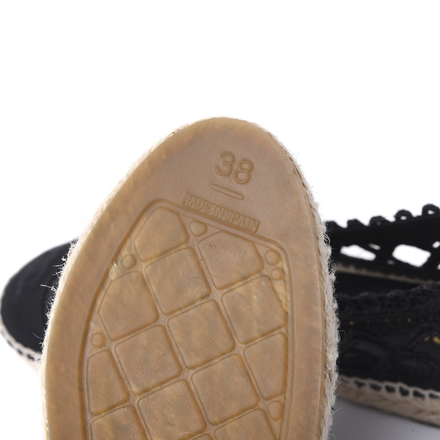 Chanel Woven Fabric Grosgrain CC Espadrilles 38 Black 7 of 11