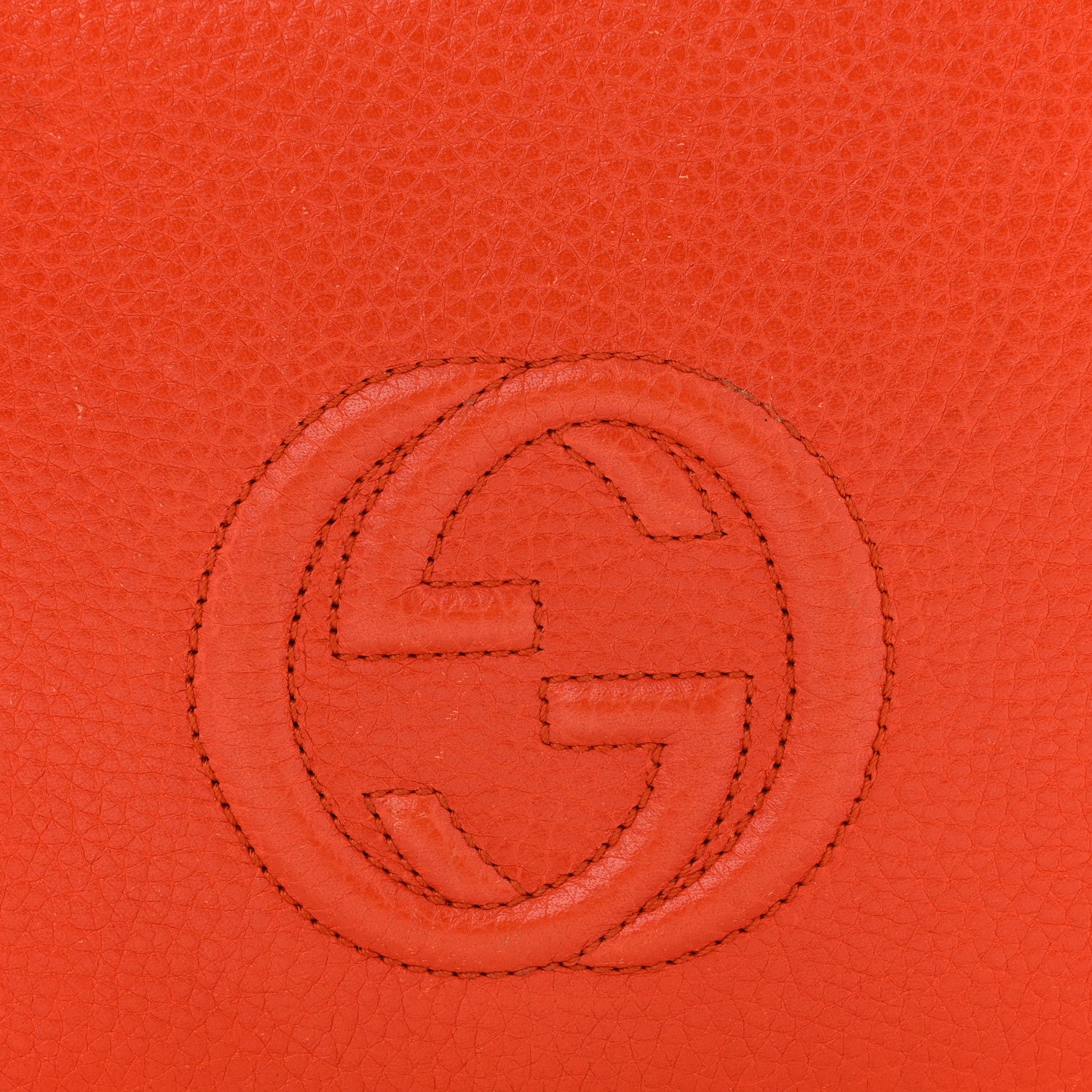 Gucci Pebbled Calfskin Soho Wallet On Chain Sun Orange 7 of 9