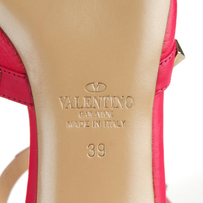 Valentino Garavani Pebbled Calfskin Rockstud Ankle Strap 65mm Pumps 39 Cyclamin 6 of 7