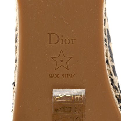 Christian Dior Cotton Embroidered Leopard Print Granville Espadrille 35 Natural 8 of 9